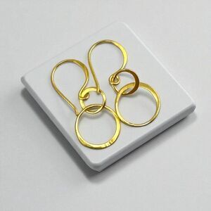 Yellow Gold Vermeil Double Circle Earrings Gold Vermeil Ear Wires